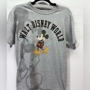 Walt Disney World Mickey Mouse T-Shirt Grey Hanes Disneyland Resort Size Small